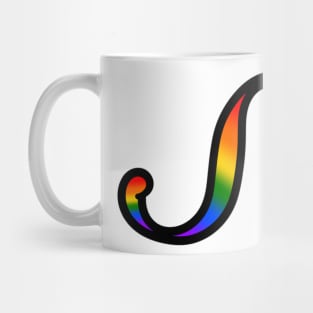 Rainbow Cursive Letter S Mug